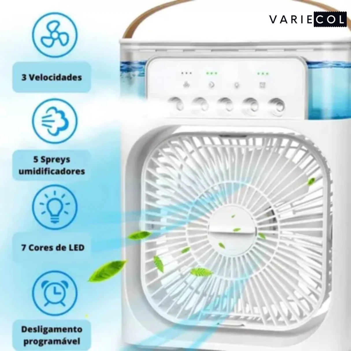 Ventilador 3 en 1, con Aire Acondicionado y Humidificador