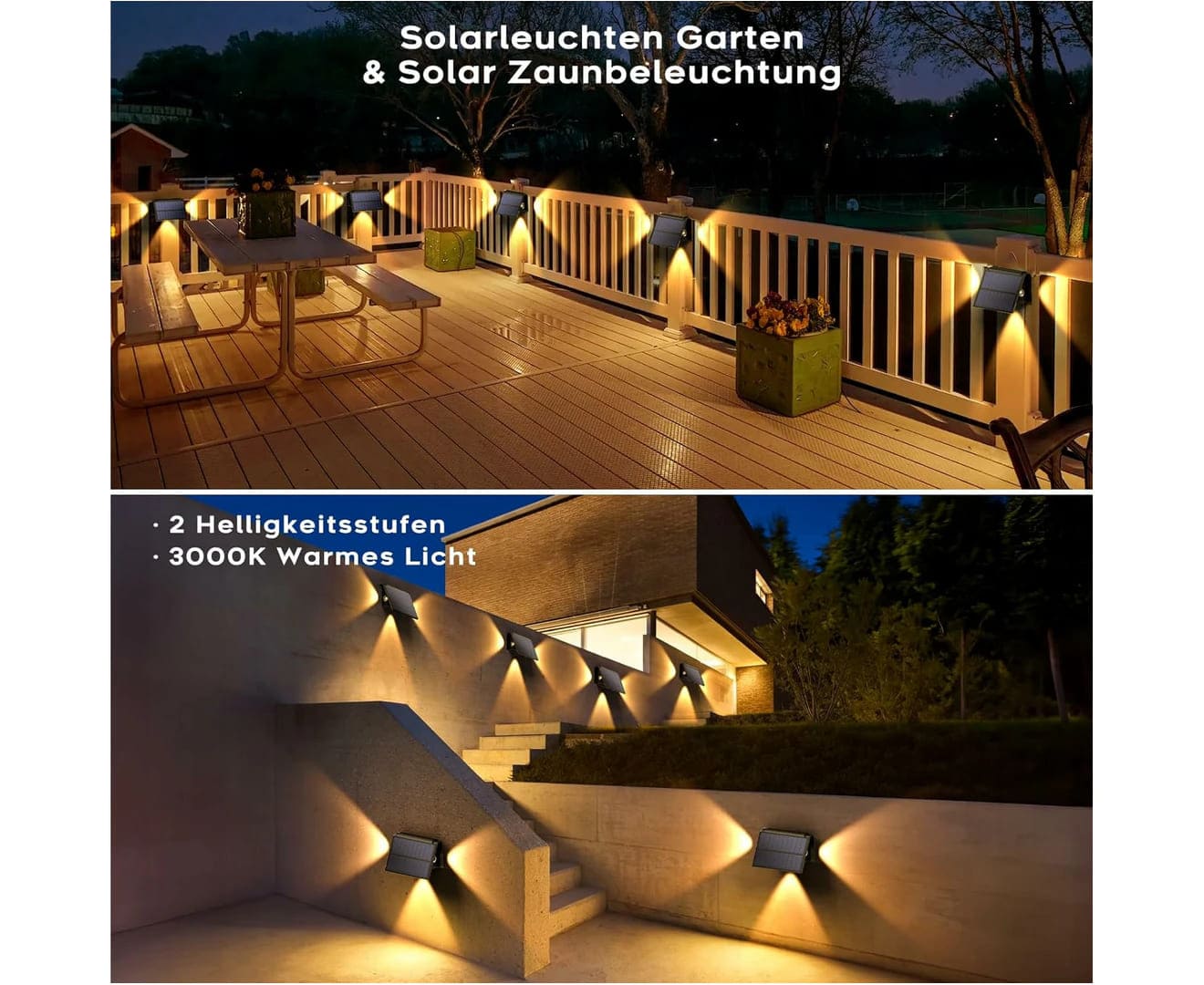 Lámpara Solar de Pared 3 Focos