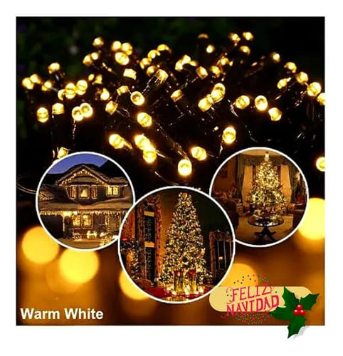 Guirnalda de Luces Solares Navideñas – 300 Luces y 30 Metros
