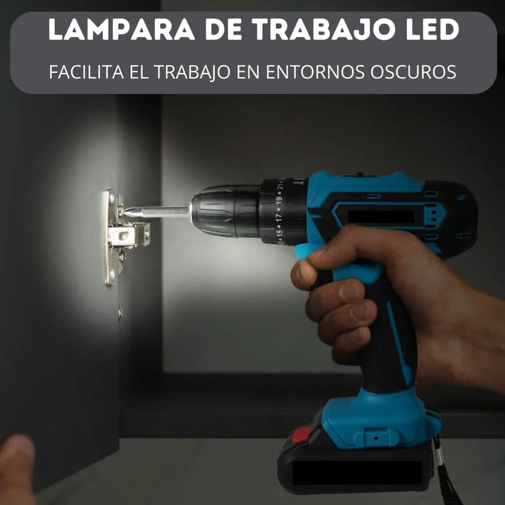 Kit Taladro Inalámbrico 3 en 1 con 2 Baterías